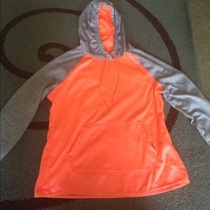 Orange and gray nylon hoodie